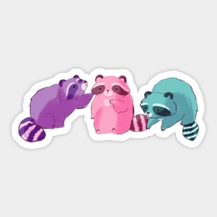 Three Raccoons Sticker